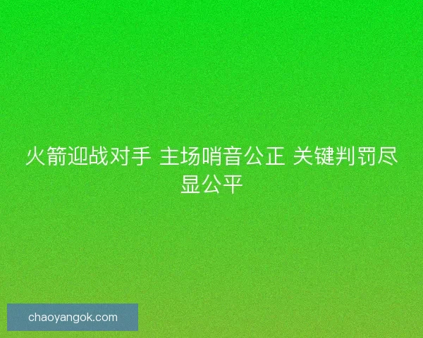 火箭迎战对手 主场哨音公正 关键判罚尽显公平