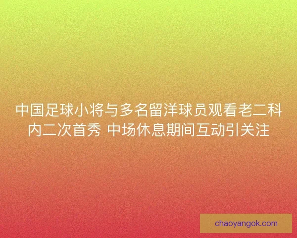 中国足球小将与多名留洋球员观看老二科内二次首秀 中场休息期间互动引关注