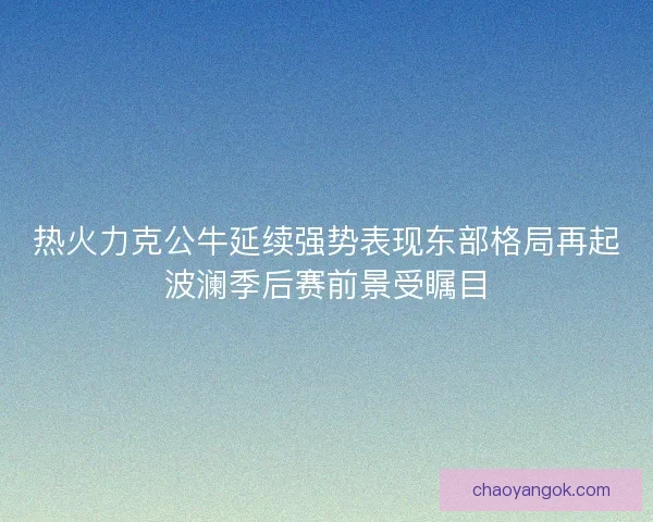 热火力克公牛延续强势表现东部格局再起波澜季后赛前景受瞩目 热火力克公牛延续强势表现东部格局再起波澜季后赛前景受瞩目