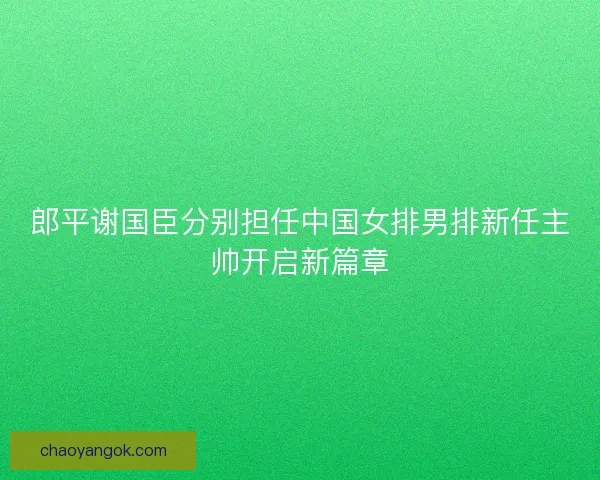 郎平谢国臣分别担任中国女排男排新任主帅开启新篇章