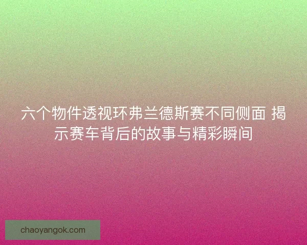六个物件透视环弗兰德斯赛不同侧面 揭示赛车背后的故事与精彩瞬间