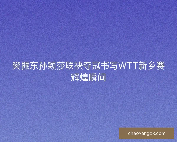 樊振东孙颖莎联袂夺冠书写WTT新乡赛辉煌瞬间 樊振东孙颖莎联袂夺冠书写WTT新乡赛辉煌瞬间